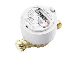 DN20 Aquarius hideg 3/4" 130mm 4m3/h MOM vízóra, ETK szárazon futó 1" külső menetes lakásmérő